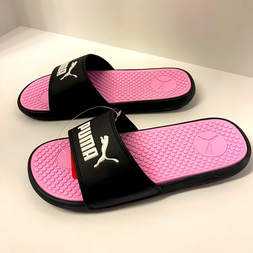 PUMA cool cat pink black women slippers sandals